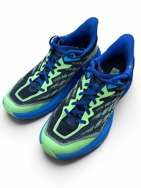 HOKA Speedgoat 5 Trail Running Shoes Blue Green Vibram Mens 9